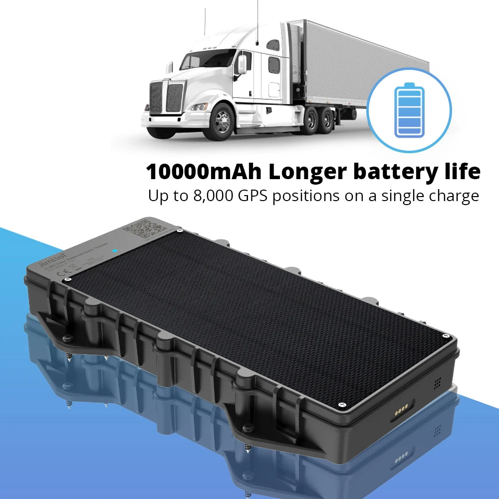 JM-LL303 Solar Powered Locator 4G GPS Vehicle Tracker Bluetooth Tracking Device 10000Mah Battery