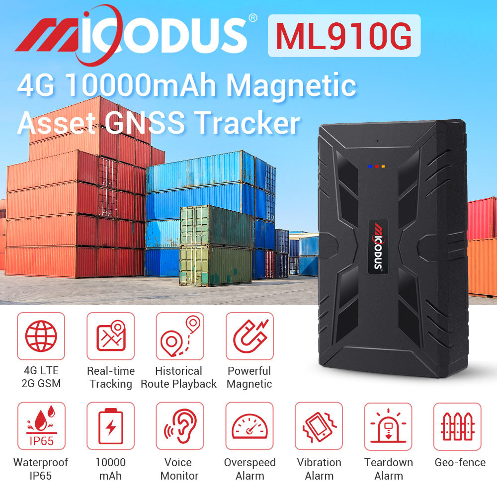 MiCODUS Car GPS Tracker 4G ML910G 10000mAh Superstrong Magnetic Car Tracker Voice Monitor Move Vibrate Alert